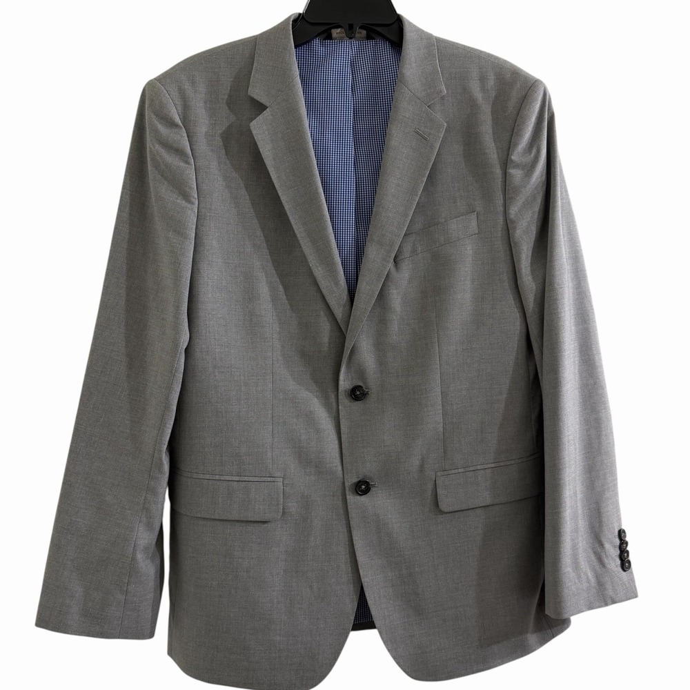 Banana Republic Tailored Fit Blazer 42R Gray‎ Sport Coat Gingham Lined